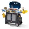 Step2 Sizzle & Smoke Barbecue Blue Toddler Grill Playset With 15 Piece Plastic Barbeque Play Set | BigEasyMart.com
