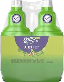 Swiffer WetJet Multi-Purpose And Hardwood Liquid Floor Cleaner Solution Refill, With Gain Scent (2 Count, 42.2 Fl Oz Each) | BigEasyMart.com