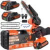 UNTIMATY 6" Mini Chainsaw With 2 Batteries 2 Chains, 6-Inch Cordless Handheld Chain Saw For Wood Cutting Tree Trimming | BigEasyMart.com