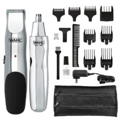 Wahl Groomsman Rechargeable Beard Trimming Kit For Mustaches, Nose Hair, And Light Detailing And Grooming With Bonus Wet/Dry Electric Nose Trimmer – Model 5622 | BigEasyMart.com