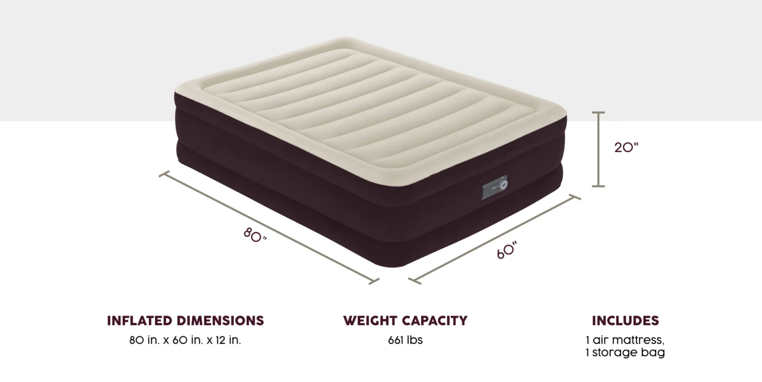 Bestway Maroon 20" Queen Air Mattress With Built-in Pump | BigEasyMart.com - Image 12