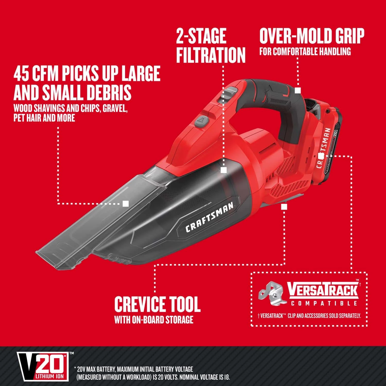 Craftsman V20 Bagless Cordless Multi-Level Filter Hand Vacuum | BigEasyMart.com - Image 6