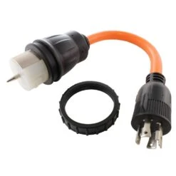 AC WORKS TEL1430-018 1.5 Ft. 30 Amp 4-Prong Locking Plug To 50 Amp Locking Connector 10/4 Generator Transfer Switch AC Connectors | BigEasyMart.com