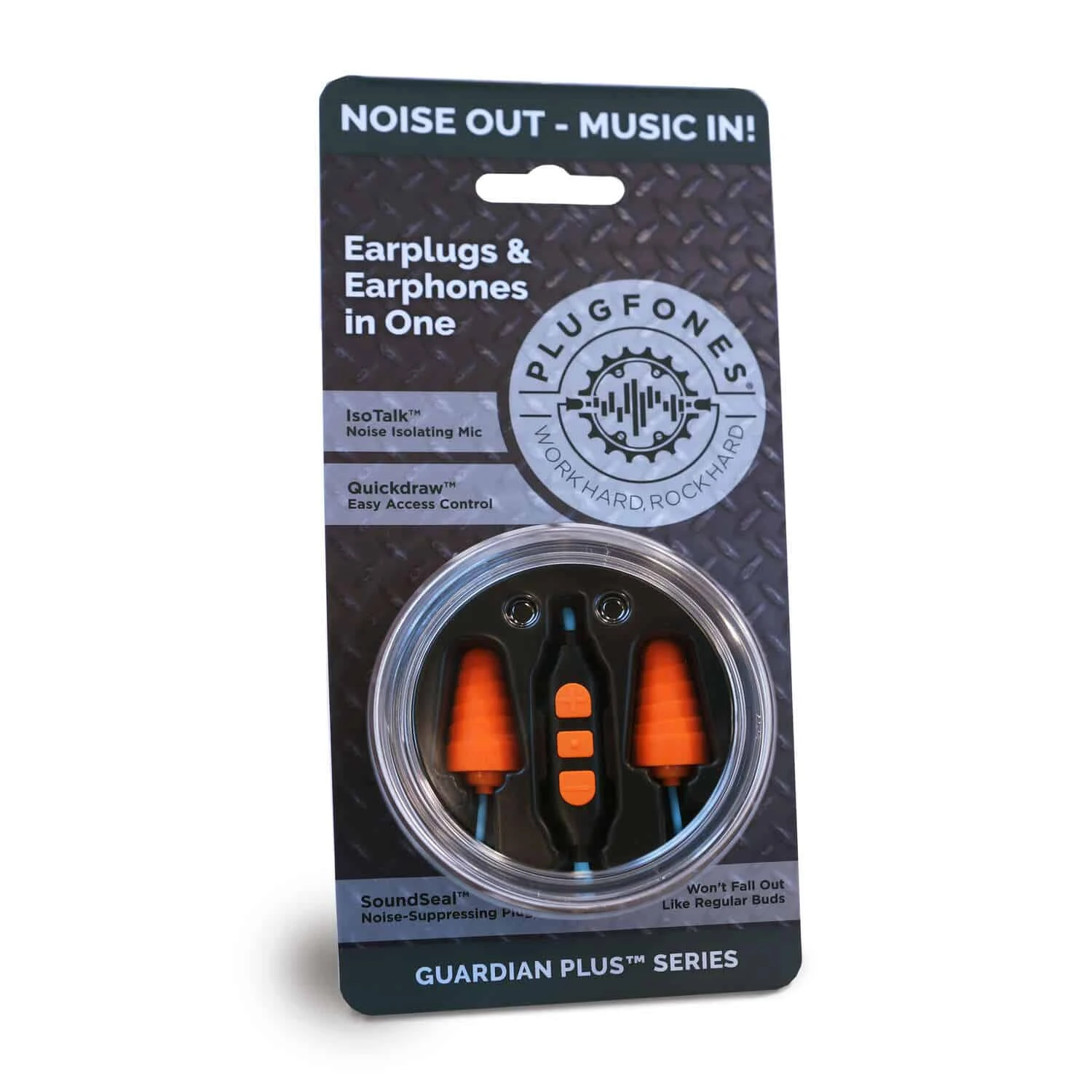 Plugfones Guardian Plus 29 DB Nylon/Silicone/Soft Foam 3.5 MM Jack Earplugs/Earphones W/Mic Blue/Ora | BigEasyMart.com - Image 6