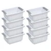 Sterilite Small Stacking Storage Basket With Comfort Grip Handles, 8 Pack | BigEasyMart.com