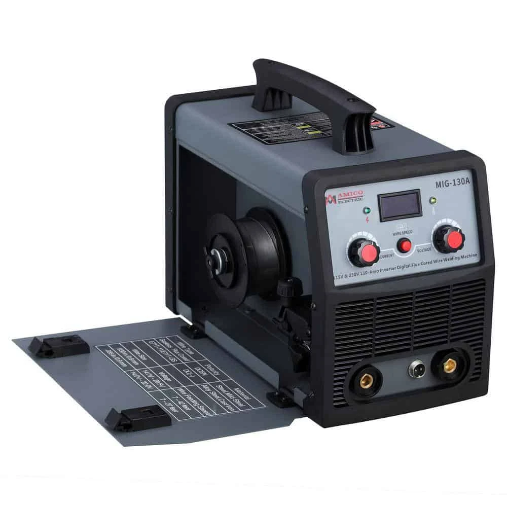 AM AMICO ELECTRIC MIG-130A 130 Amp MIG Wire Feeder Flux Cored Wire Gasless Welder, 115-Volt And 230-Volt IGBT Inverter Welding, 80% Duty Cycle | BigEasyMart.com - Image 6