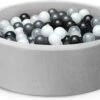 Gray Ball Pit, ∅ 2.75in 200 Balls Included, Memory Foam Ball Pits For Toddlers Soft Children Round Playpen 35 X 12 Inch，Gray Ball | BigEasyMart.com