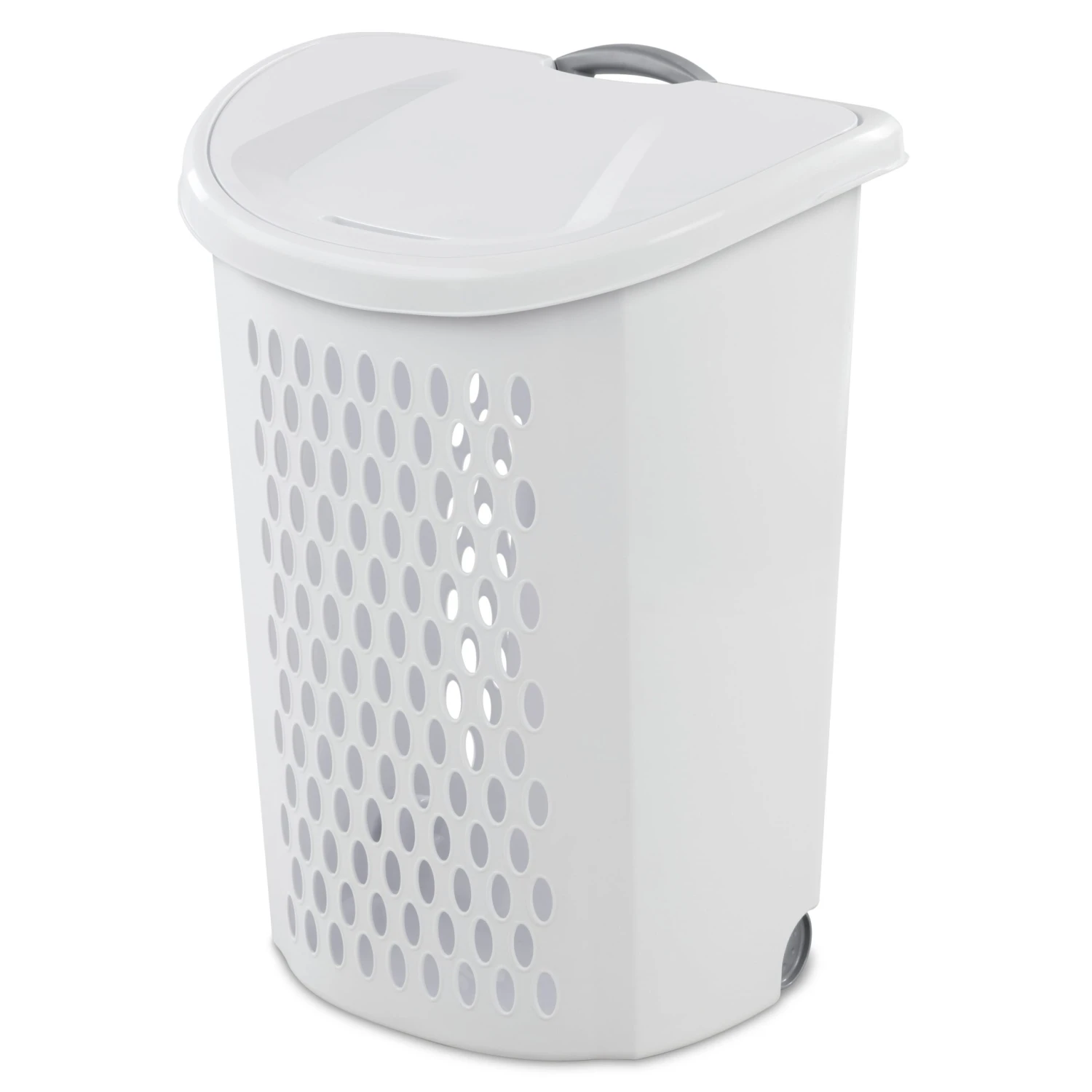 Sterilite Ultra™ Wheeled Hamper Plastic, White | BigEasyMart.com