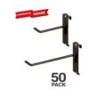 Only Hangers 1922B (25PCS) - 1913B (25PCS) Assortment Pack Of 25 - 4 In. L Gridwall Hooks + 25 - 6 In. L Gridwall Hooks (Black) | BigEasyMart.com