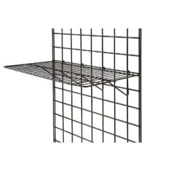 Only Hangers BLK-2412 - 6PCS Grid Panel Display Shelf- Straight Shelf For Grid Panel, Black Finish, Wire (Box Of 6) | BigEasyMart.com