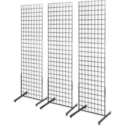 Only Hangers 1900B (3) AND 1918B (3) 72 In. H X 24 In. W Black Gridwall/Pegboard Panel Tower With T-Base Floorstanding Display Kit (3-Pack) | BigEasyMart.com