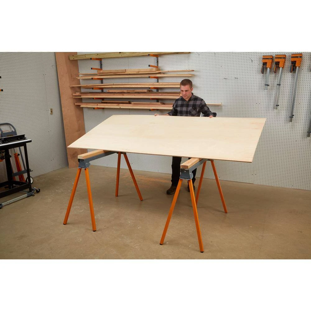 BORA 1000646445 36 In. Steel Folding Metal Saw Horse (1-Pair) | BigEasyMart.com - Image 2