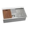 Ruvati RVH8003 Drop-In Stainless Steel 33 In. Workstation Ledge Topmount Kitchen Sink 16-Gauge Single Bowl | BigEasyMart.com