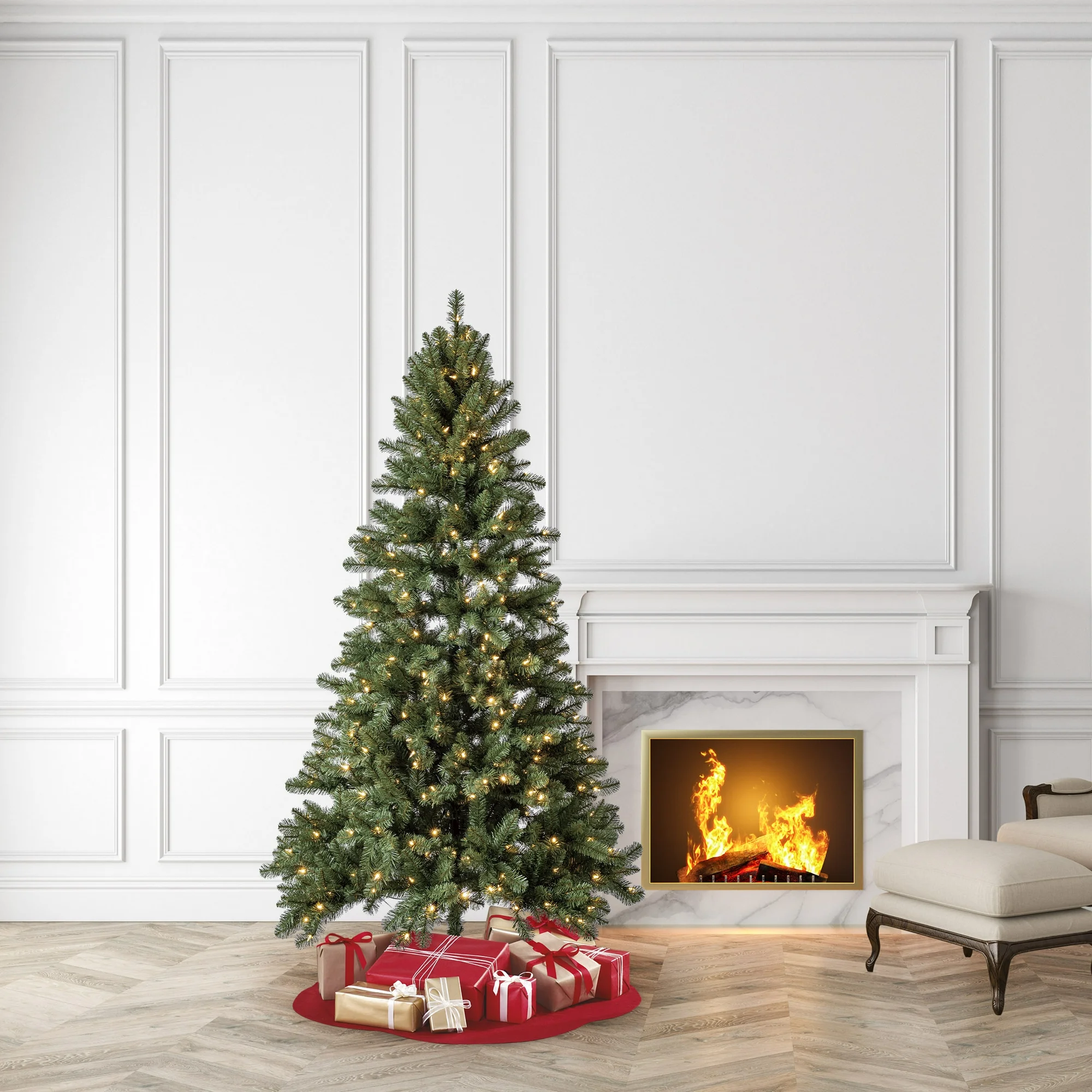 Holiday Time 7β Pre-Lit Duncan Fir Artificial Christmas Tree, Color-Changing LED Lights With Quick Set, By Holiday Time | BigEasyMart.com - Image 11