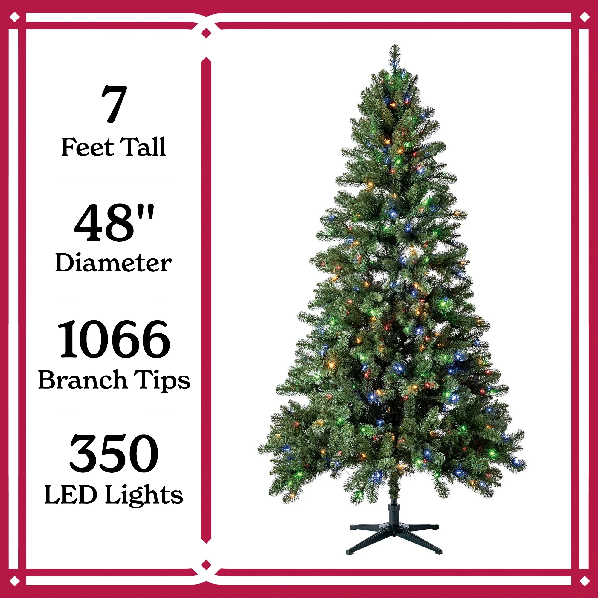 Holiday Time 7β Pre-Lit Duncan Fir Artificial Christmas Tree, Color-Changing LED Lights With Quick Set, By Holiday Time | BigEasyMart.com - Image 8