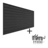 Proslat 33007 PVC Slatwall 8 Ft. X 4 Ft. Charcoal Mini Bundle (10-Piece) | BigEasyMart.com