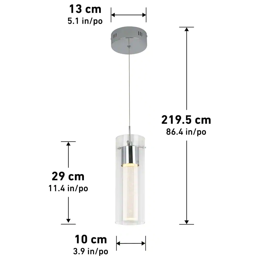 Artika OME1LB-HD2D Essence 1-Light Chrome Modern Integrated LED Ceiling Hanging Pendant Light | BigEasyMart.com - Image 5