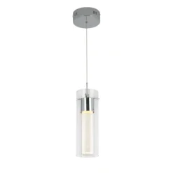 Artika OME1LB-HD2D Essence 1-Light Chrome Modern Integrated LED Ceiling Hanging Pendant Light | BigEasyMart.com