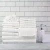 Mainstays Solid 18-Piece Bath Towel Set, White | BigEasyMart.com