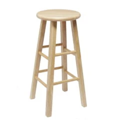 Mainstays Fully Assembled 29" Natural Wood Bar Stool | BigEasyMart.com