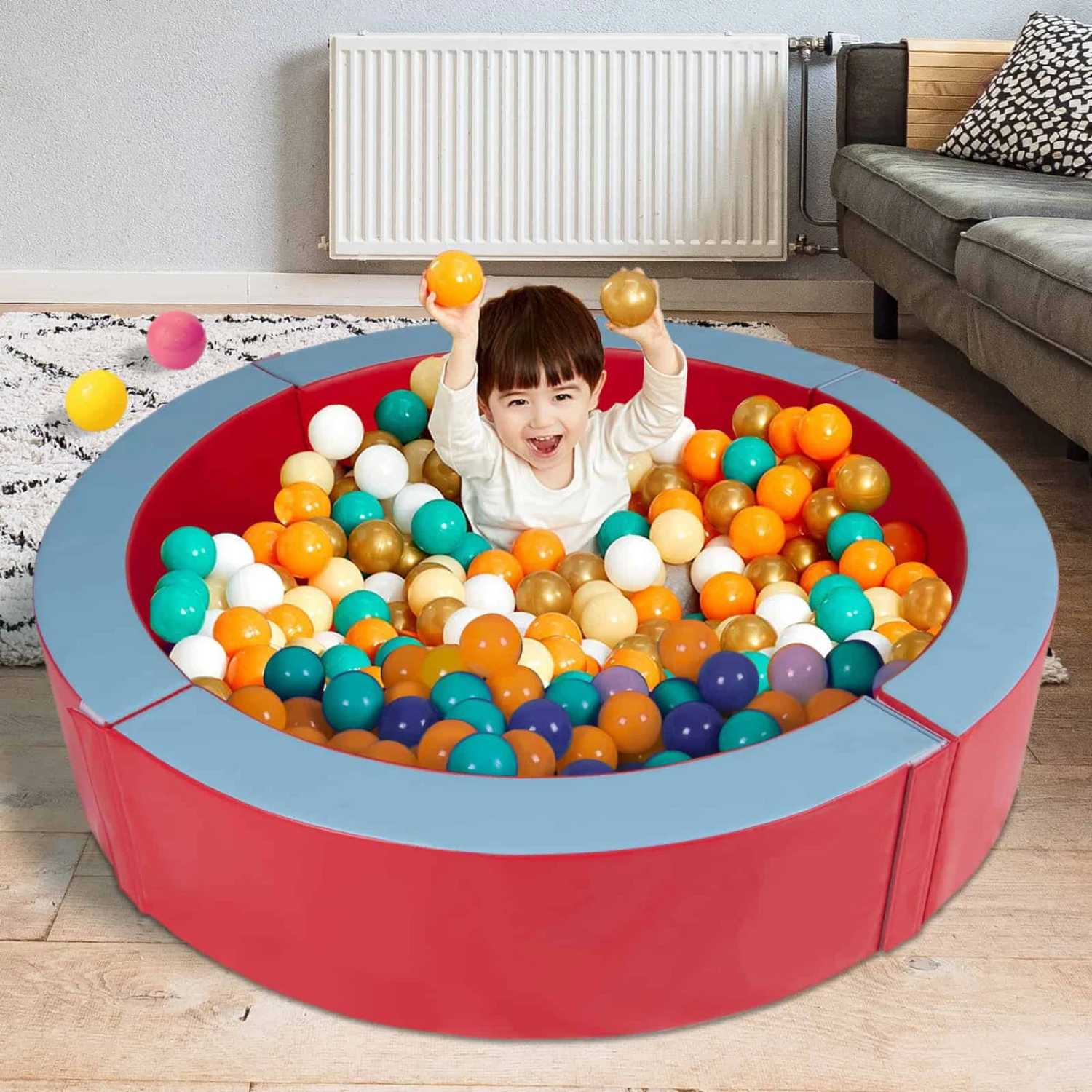 Polar Aurora Round Foam Ball Pit Round Ocean Ball Pool For Baby Kids Soft Children Toddler 44'' X 10'' | BigEasyMart.com - Image 3