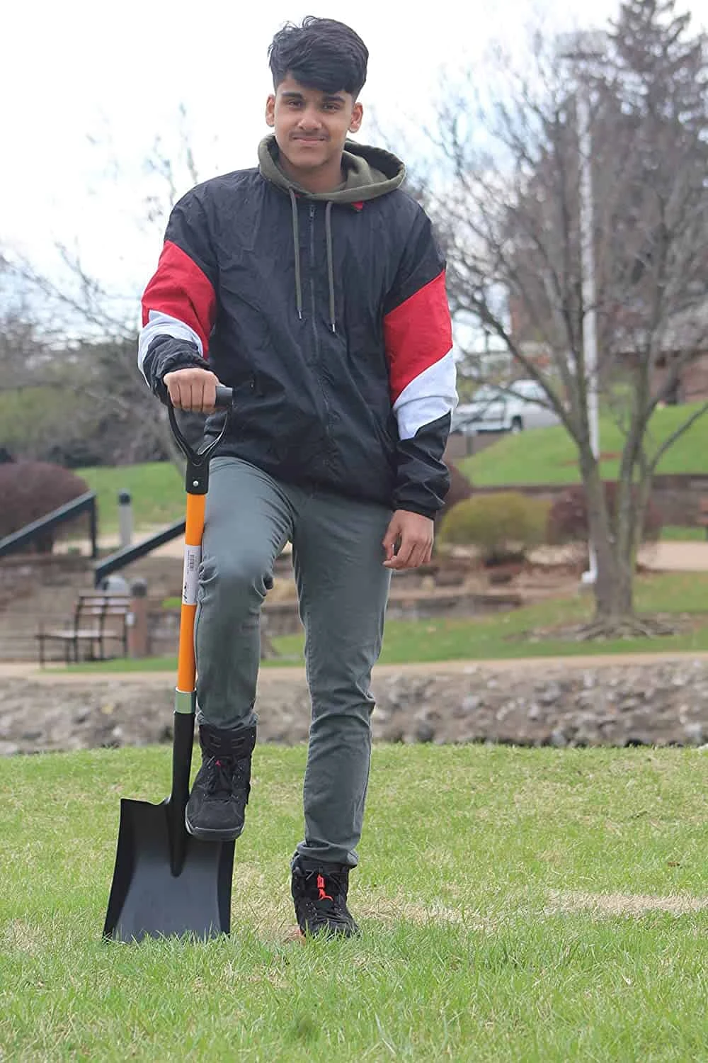 Ashman Heavy Duty Square Head Shovel Or Transfer Shovel - 41 Inches Long Handle β Orange Metal Shovel (1 Pack). | BigEasyMart.com - Image 4