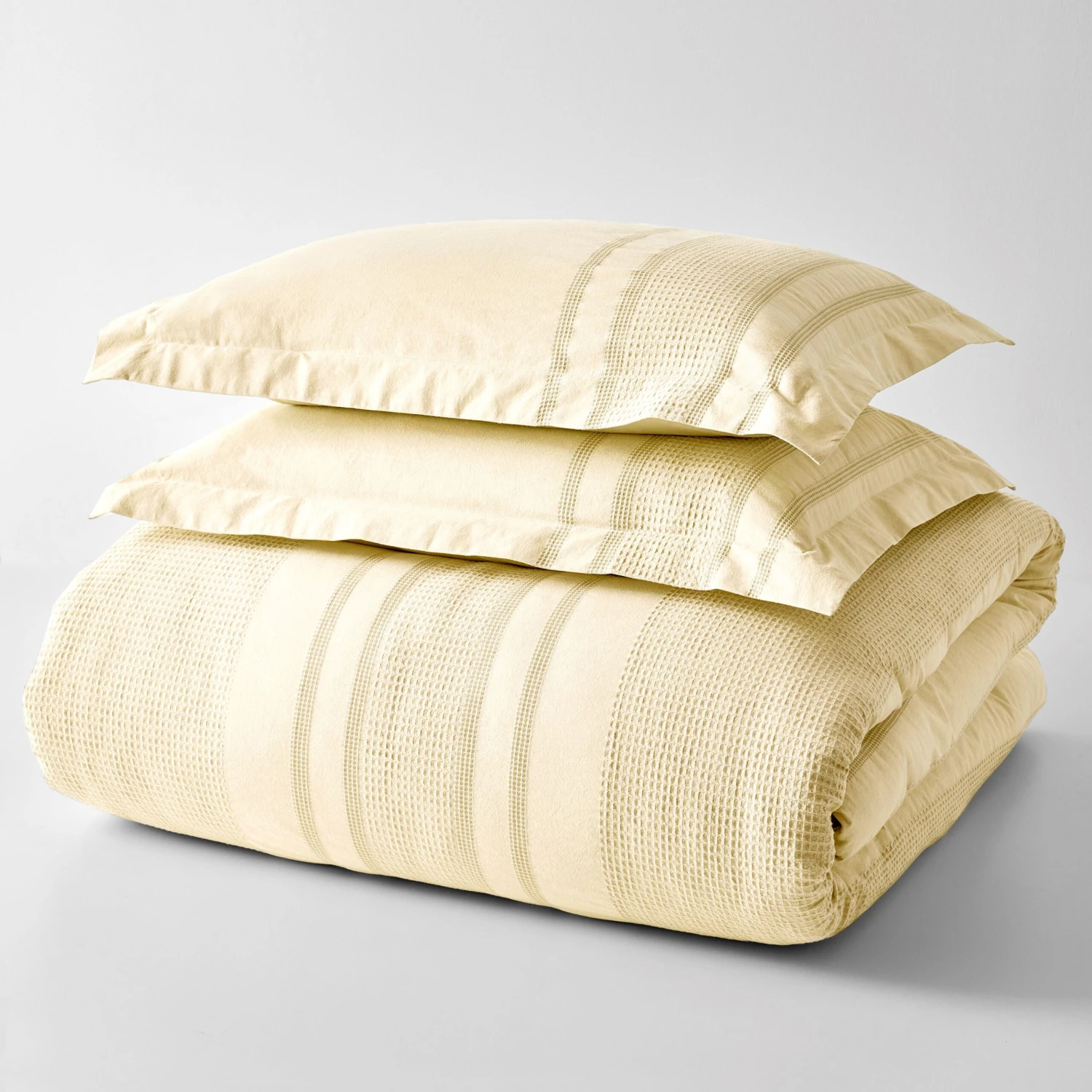 Better Homes & Gardens 3-Piece Cream Waffle Stripe Comforter Set, Full/Queen | BigEasyMart.com - Image 2