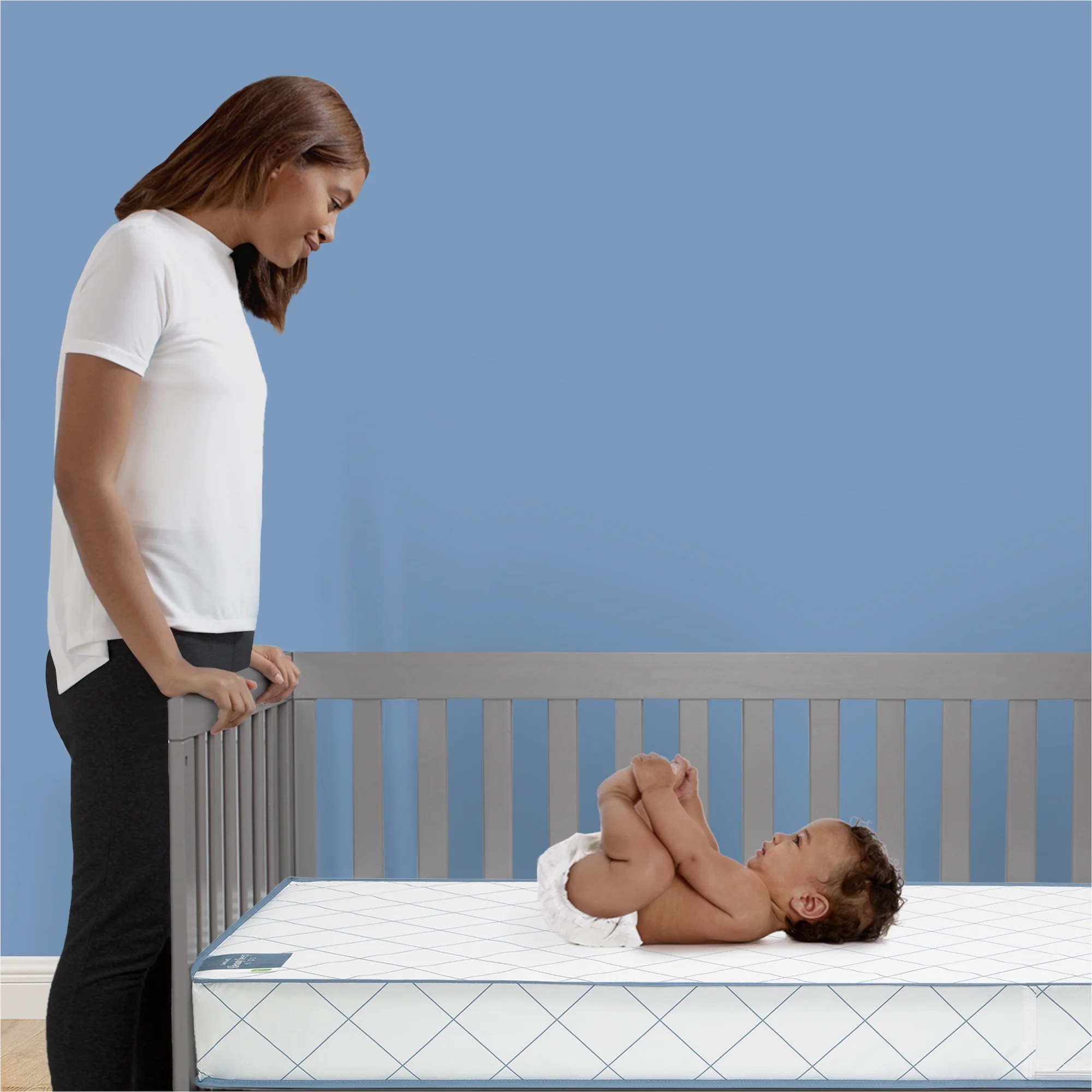 Simmons BeautySleep Kids Radiant Diamond Crib And Toddler Mattress, Waterproof, Extra Firm, GREENGUARD Gold, Sustainably Sourced Fiber Core, White/Blue | BigEasyMart.com - Image 12
