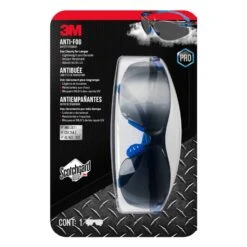 3M Scotchgard Anti-Fog Modern/Sleek Impact-Resistant Safety Glasses Gray Lens Black/Blue Frame 1 Pc | BigEasyMart.com