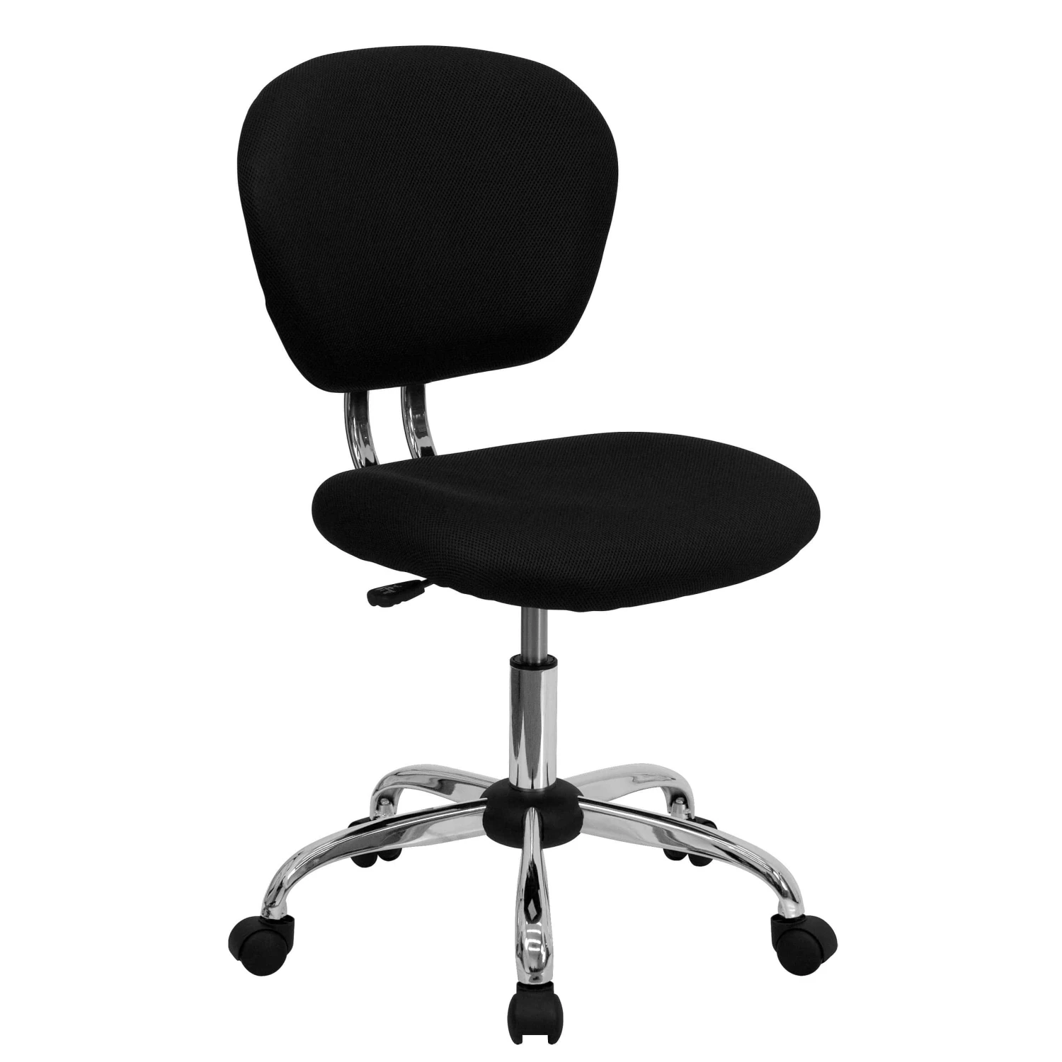 Flash Furniture Mid-Back Black Mesh Padded Swivel Task Office Chair With Chrome Base | BigEasyMart.com - Image 2