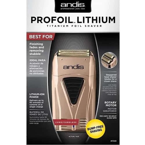 Andis Profoil Lithium Titanium Copper Foil Shaver | BigEasyMart.com - Image 2