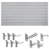 CROWNWALL BD684GRA10-K 48 In. H X 96 In. W Starter Bundle PVC Slatwall Panel Set With Locking Hook Kit In Graphite (10-Piece) | BigEasyMart.com