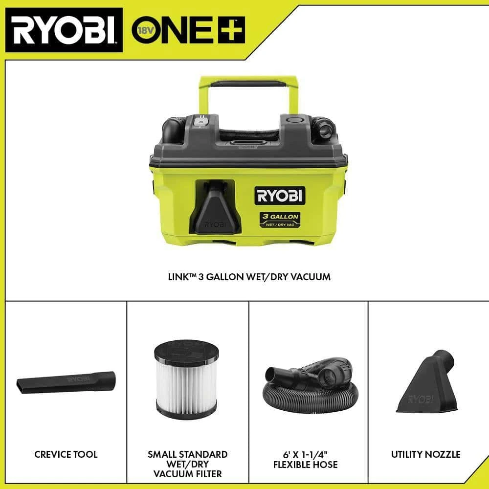 RYOBI PCL734B ONE+ 18V LINK Cordless 3 Gal. Wet/Dry Vacuum (Tool Only) | BigEasyMart.com - Image 2