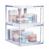 STORi Audrey Stackable Clear Bin Plastic Organizer Drawers, 2 Piece Set, Organize Cosmetics And Beauty Supplies On A Vanity | BigEasyMart.com