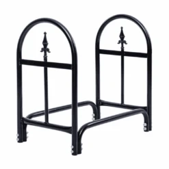 Costway 2 Feet Outdoor Heavy Duty Steel Firewood Storage Holder | BigEasyMart.com