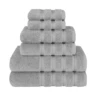 American Soft Linen Luxury 6 Piece Towel Set, 2 Bath Towels 2 Hand Towels 2 Washcloths, Light Grey Towel Sets | BigEasyMart.com
