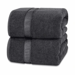 Utopia Towels Luxurious Jumbo Bath Sheet 2 Piece, Super Soft Hotel Quality Towel (35 X 70 Inches, Grey) | BigEasyMart.com