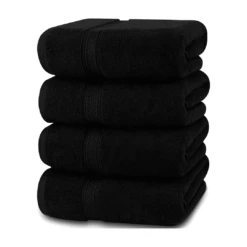 Utopia Towels 4 Pack Premium Bath Towels Set, 27 X 54 Inches, Black | BigEasyMart.com
