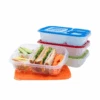 Easylunchboxes Bento Lunch Box Containers 3-Compartment, Set Of 4, Classic.