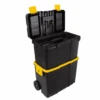 Portable Tool Box With Wheels - Stackable 2-in-1 Tool Chest With Fold-Down Comfort Handles | BigEasyMart.com