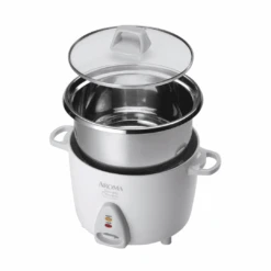 Aroma Housewares Select Stainless Rice Cooker & Warmer With Uncoated Inner Pot, 6-Cup(cooked) / 1.4Qt, ARC-753SG, White | BigEasyMart.com