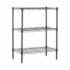 Amazon Basics 3-Shelf Narrow Adjustable, Heavy Duty Storage Shelving Unit , Black, 23.2"L X 13.4"W X 30"H | BigEasyMart.com