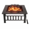 Vineego 32-in W Black Stainless Steel Wood-Burning Fire Pit | BigEasyMart.com