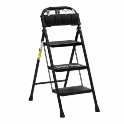 3 Step Ladder EFFIELER Folding Step Stool With Wide Anti-Slip Pedal, 500 Lbs Sturdy Steel Ladder | BigEasyMart.com