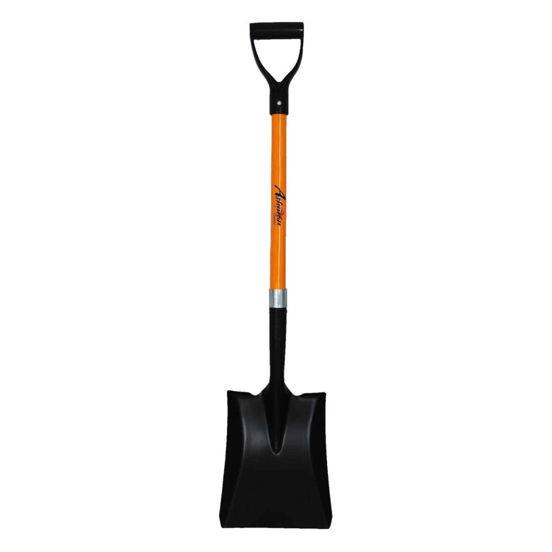 Ashman Heavy Duty Square Head Shovel Or Transfer Shovel - 41 Inches Long Handle β Orange Metal Shovel (1 Pack). | BigEasyMart.com