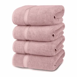 Utopia Towels 4 Pack Premium Bath Towels Set, 27 X 54 Inches, Dusty Pink | BigEasyMart.com