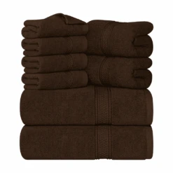 Utopia Towels 8-Piece Premium Towel Set, 2 Bath Towels, 2 Hand Towels, And 4 Wash Clothsm, Brown | BigEasyMart.com