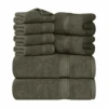 Utopia Towels 8-Piece Premium Towel Set, 2 Bath Towels, 2 Hand Towels, And 4 Wash Clothsm, Dusty Olive | BigEasyMart.com