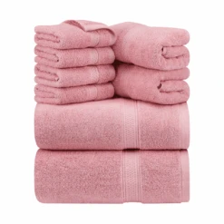 Utopia Towels 8-Piece Premium Towel Set, 2 Bath Towels, 2 Hand Towels, And 4 Wash Clothsm, Dusty Pink | BigEasyMart.com