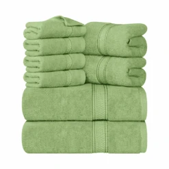 Utopia Towels 8-Piece Premium Towel Set, 2 Bath Towels, 2 Hand Towels, And 4 Wash Clothsm, Sage Green | BigEasyMart.com